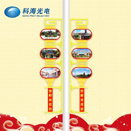 扁燈籠三連串帶須亞克力發(fā)光中國(guó)結(jié)燈道路裝飾防水景觀路燈中山